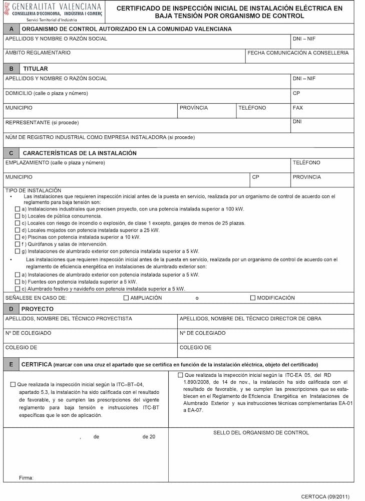 boletin electrico valencia